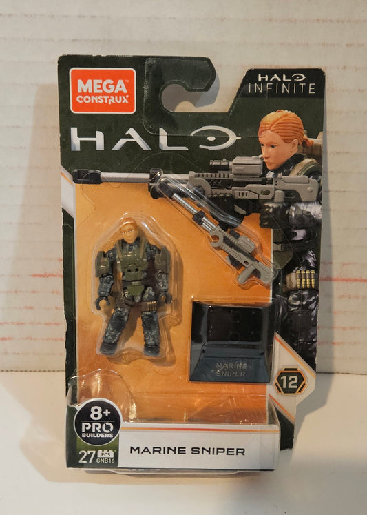 Mega Construx Halo Heroes Marine Sniper Series 12 NIP Damaged Card